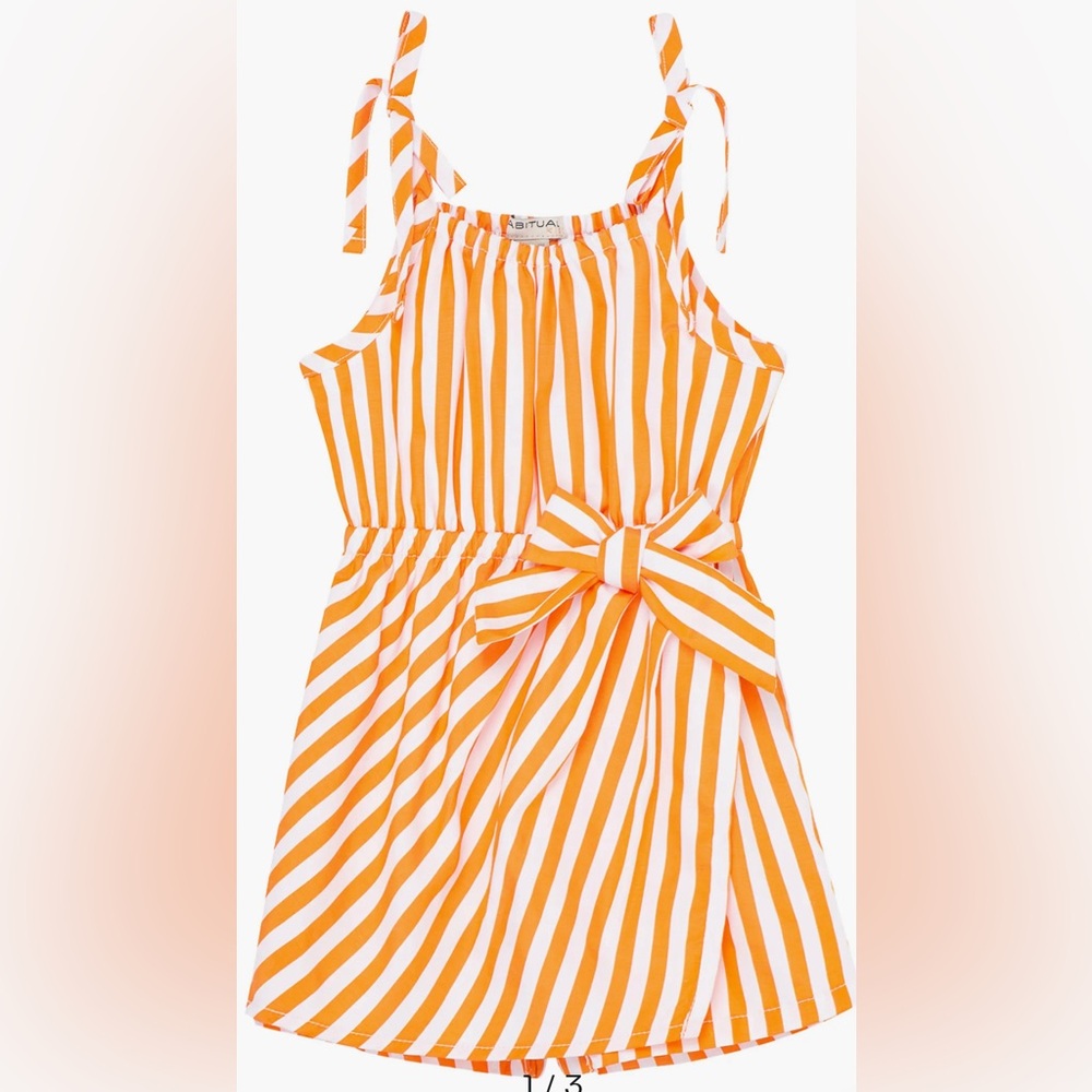 Habitual Kids Stripe Gathered Romper. Size 24 Mo.